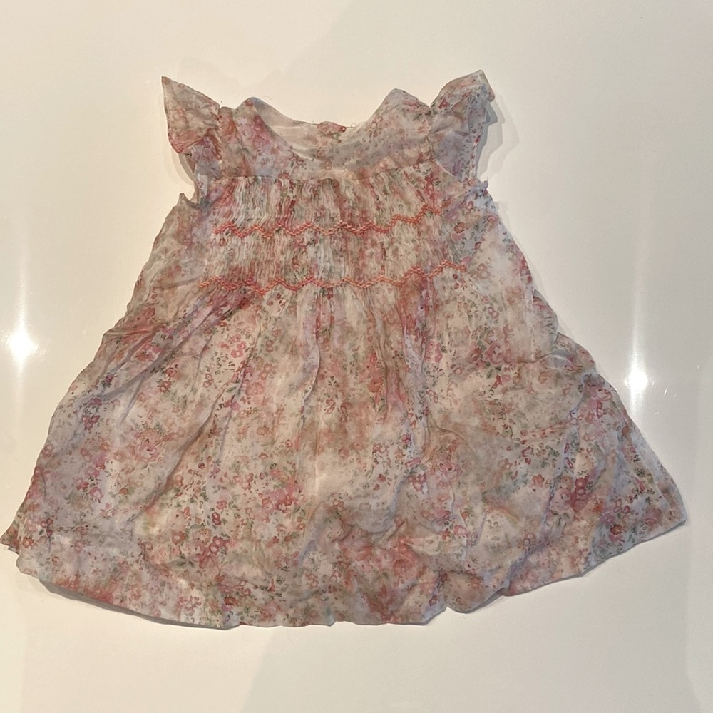Beautiful Bonpoint floral dress with smocking  - size 6m